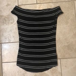 Off the shoulder striped top